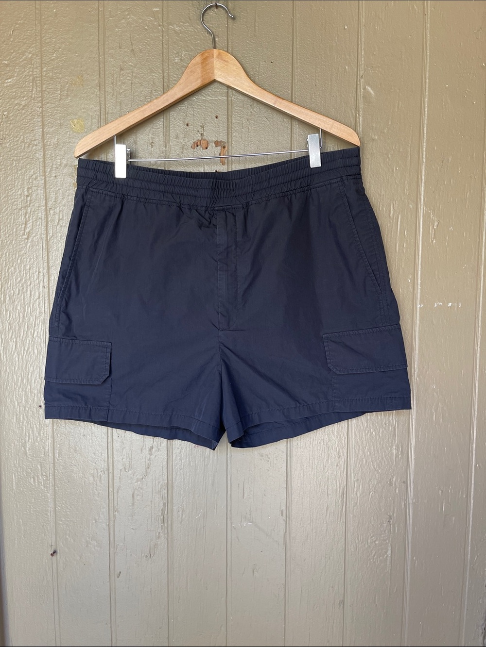Neil Barret Dropped Crotch Fit Utility Cargo Shorts in black size 52
